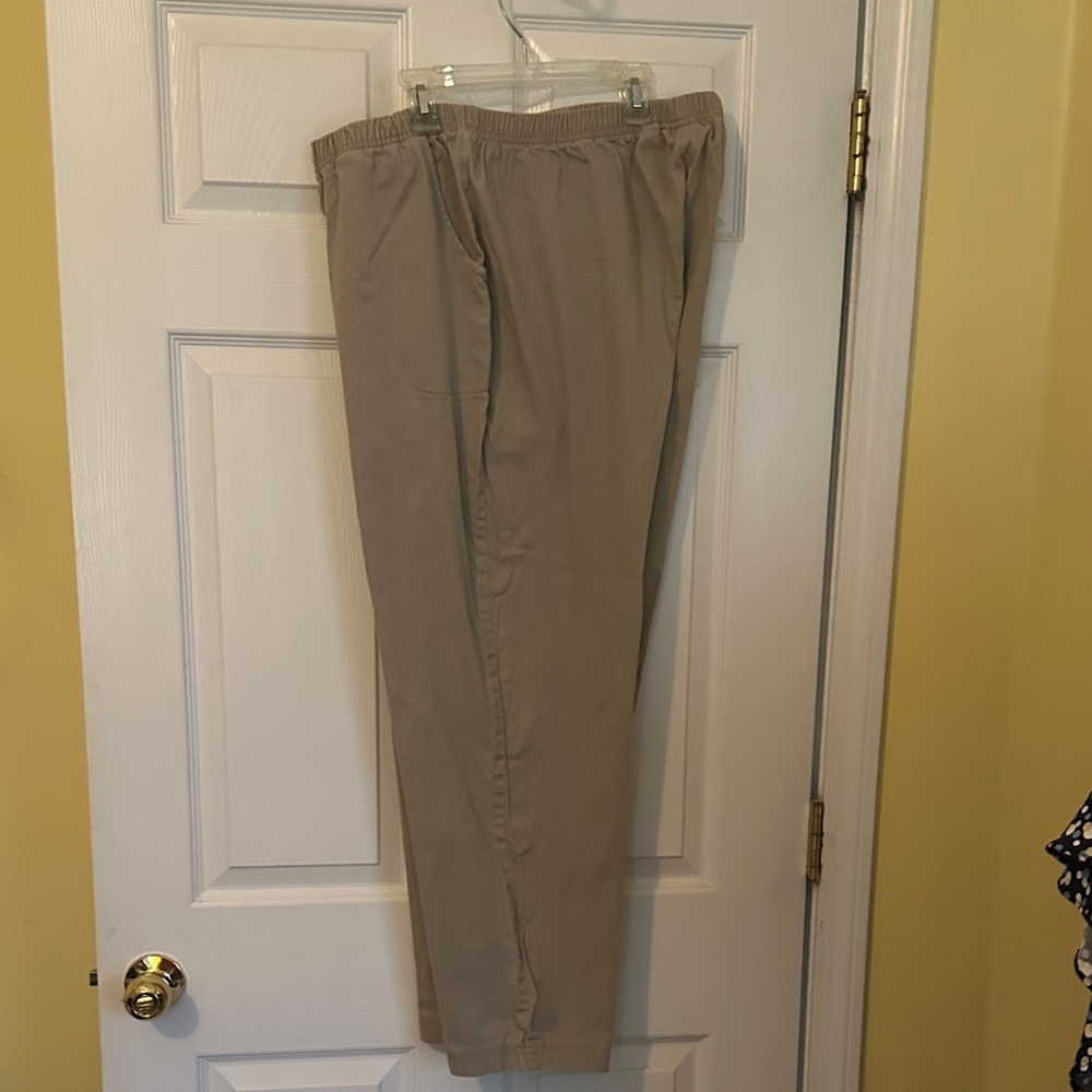 Womens Tan Khaki Pants,                 plus size, 18W short